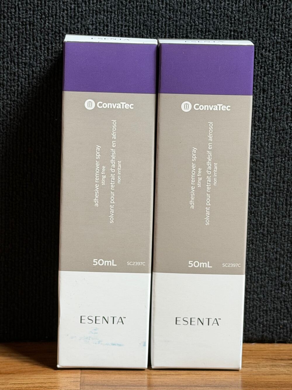 (2) ConvaTec 423289 ESENTA 50ml Adhesive Remover Spray STING FREE - Exp 2030